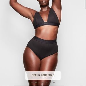 Skims Cotton Rib Plunge Bralette